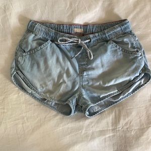 ROXY drawstring denim shorts